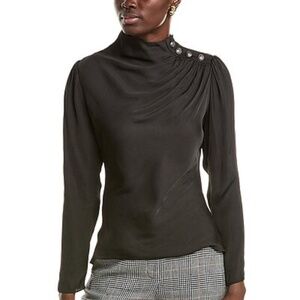 T Tahari High-Neck Airflow Blouse